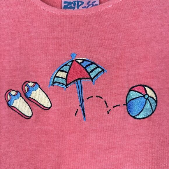 VTG Zip Code Maxi Dress Womens Sz Large Orange Sleeveless Embroidered Beach USA - Picture 3 of 10